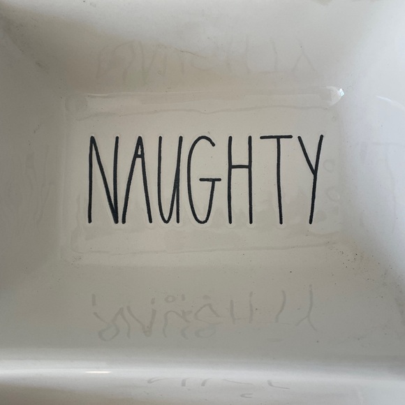 Rae Dunn Naughty Nice Divided Dish - Picture 2 of 4